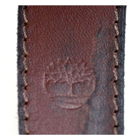 Timberland BROWN BLACK GENUINE LEATHER 1 1/8"Wd REVERSIBLE MEN'S BELT Sz 48 (I74 - Picture 11 of 15